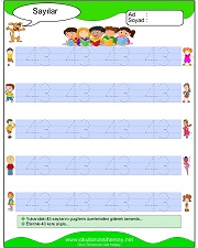 okul öncesi 1 sayısı çizgi çalışması